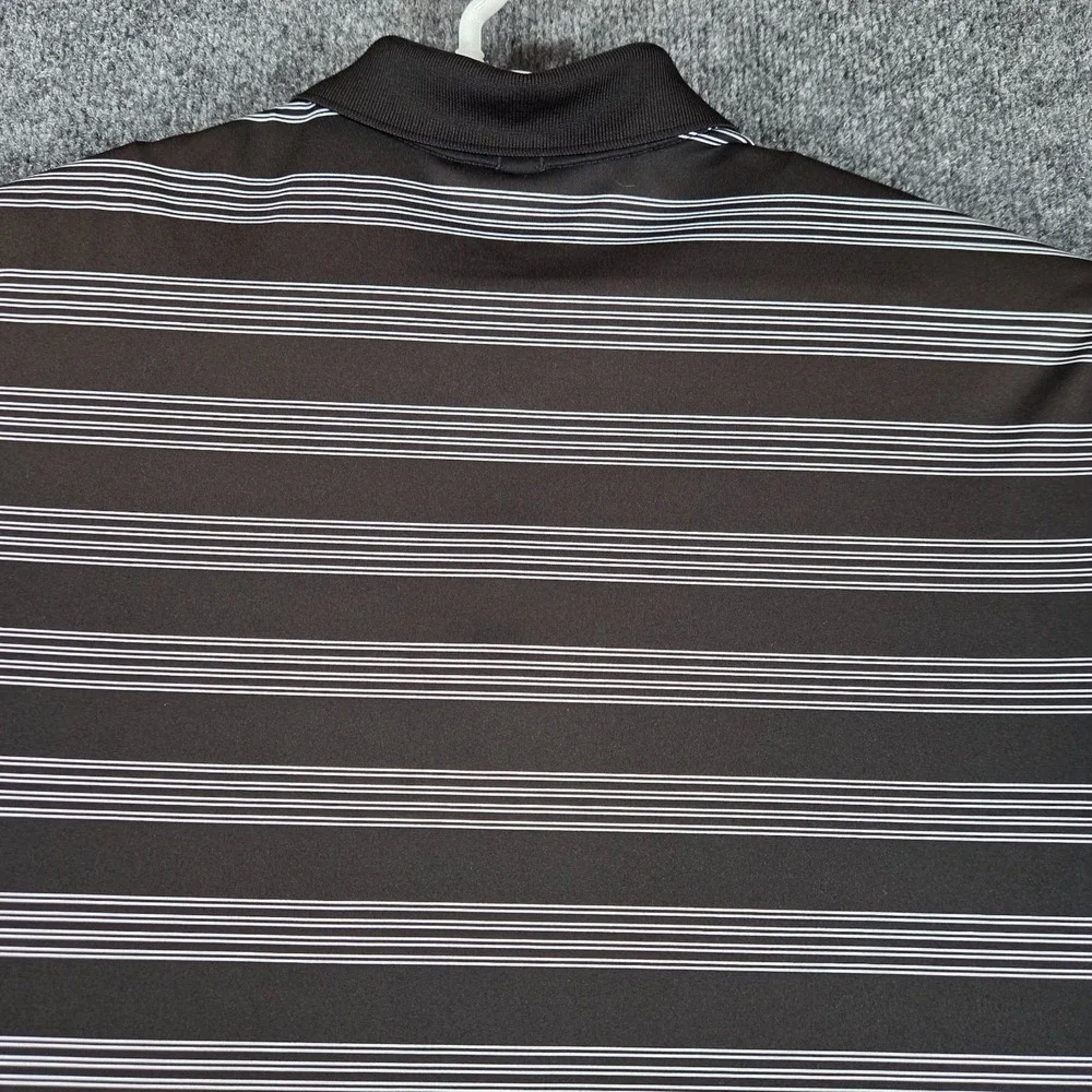 TCU Horned Frogs Nike Golf Tour Performance Polo Shirt Mens L Black White Stripe